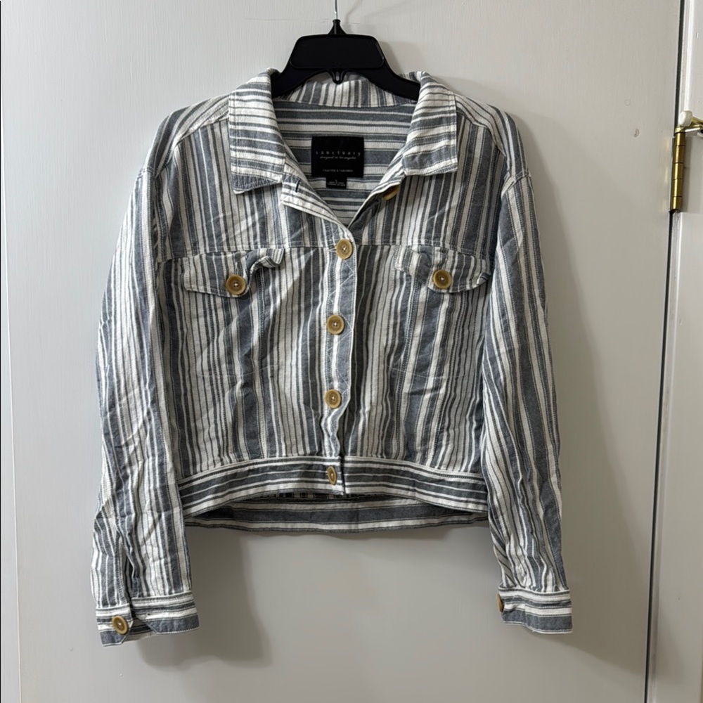 Sanctuary Striped Button-Up Blouse